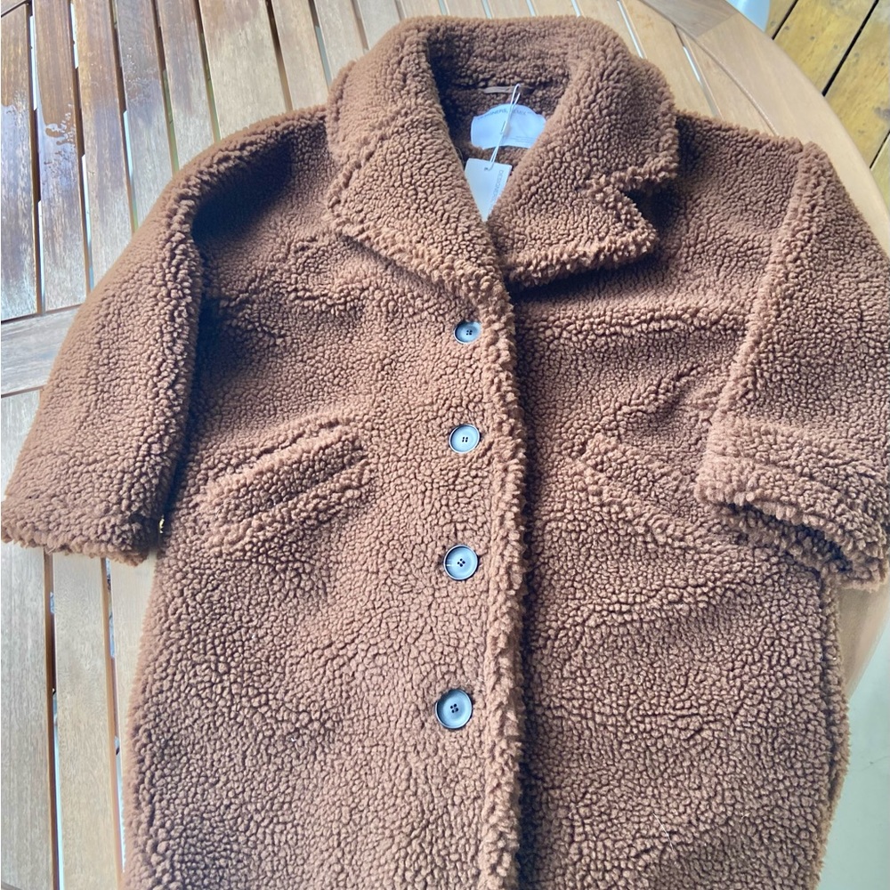 NWT Girls Size 12 Designer Remix Teddy Car Length Coat